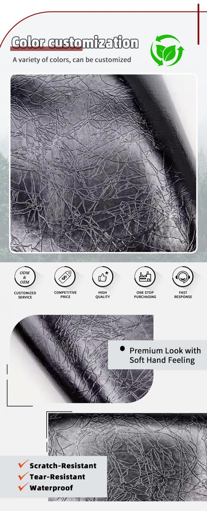 عمده فروشی PVC Highlights of 006 Highlights برقی طرح دانه های مصنوعی پوست مصنوعی کیف پول جعبه کفش دفترچه یادداشت پارچه 4