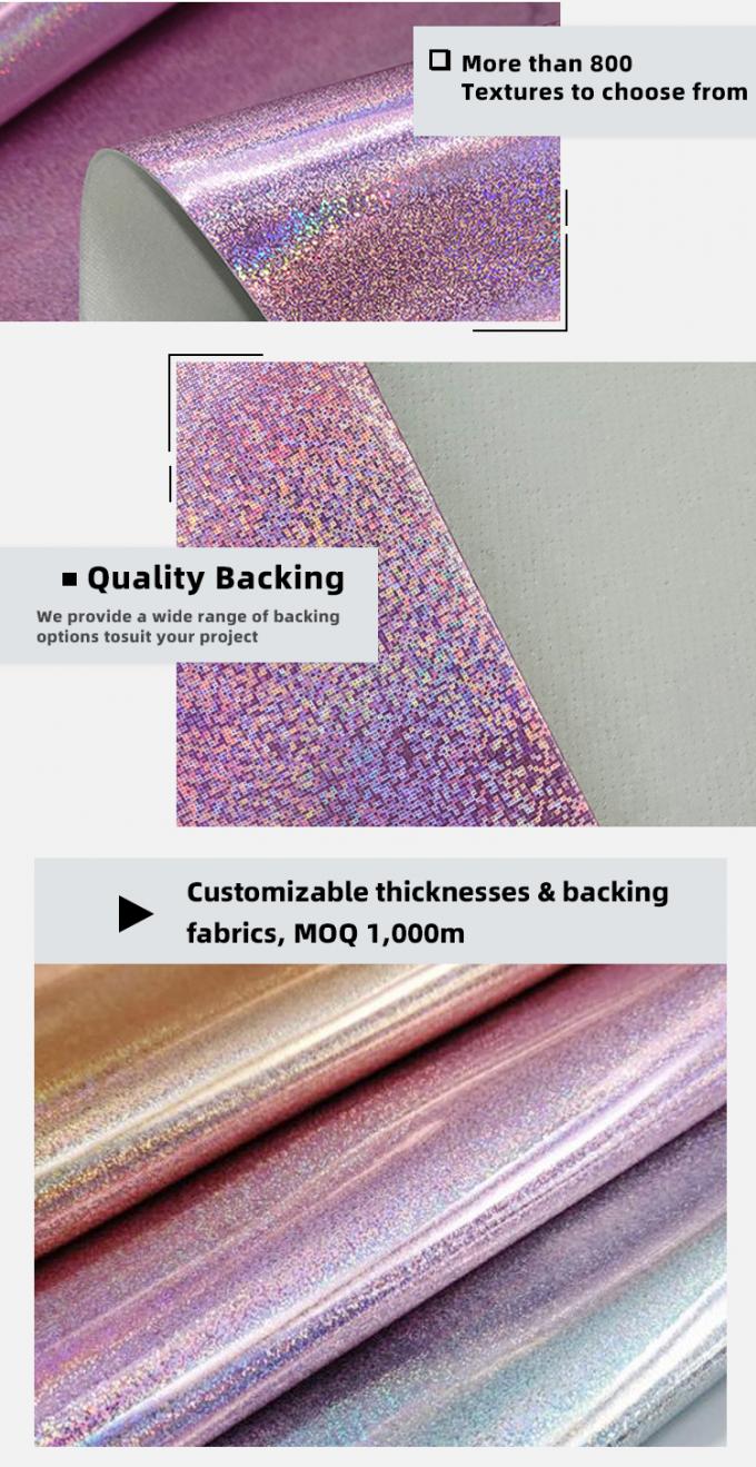 Pu Holographic Leather Little Grain Embossed Synthetic Artificial Faux Shoes Vanity Case Handbag Notebook Leather Fabric 5