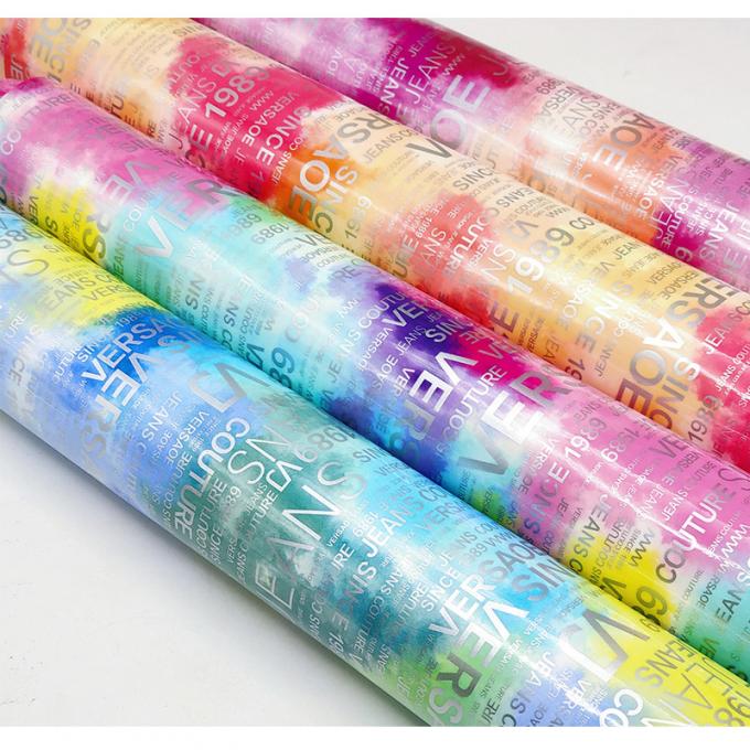 PU رنگین کمان نامه چاپ مجله طراحی پوست مصنوعی ضد آب پارچه پوست جعلی برای کیف چمدان مبلمان آرایشی / کاناپه 9