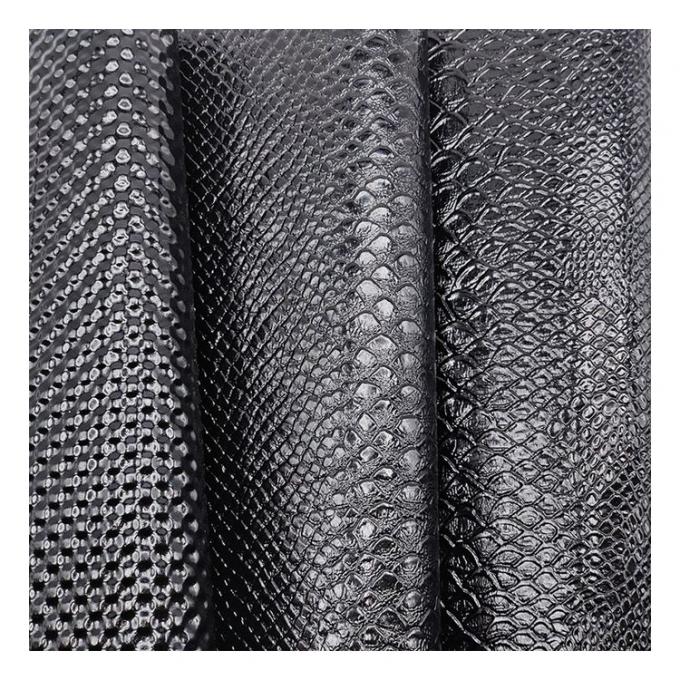 طرح بلند درخشنده Pvc چرم مصنوعی مدل حیوانات کفش و کیف ها پارچه چرم جعلی 7