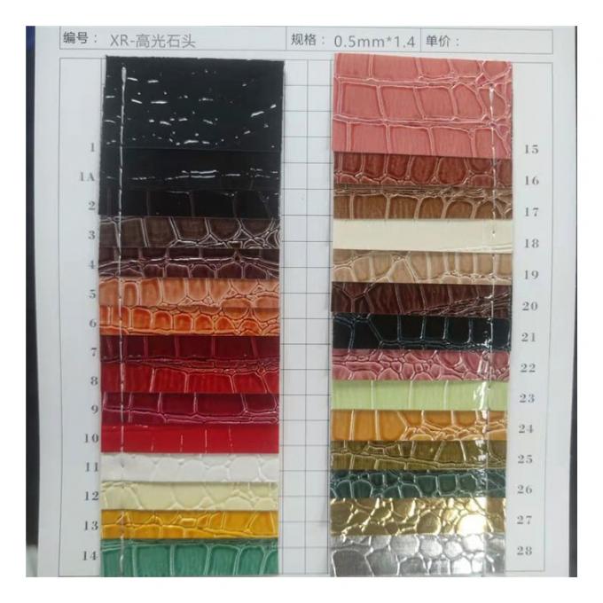 مدل سنگ درخشان بالا مدل پوست مصنوعی PVC مدل حیوانات کفش کیف و کیف پارچه چرم جعلی 16